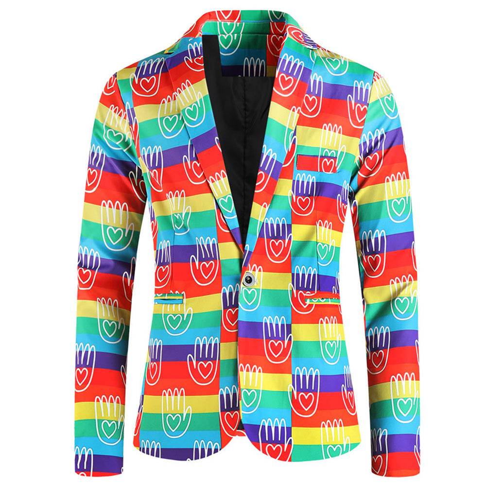 Men's Colorful Printed Blazer #X1901 - Blazers | Multicolour / M
