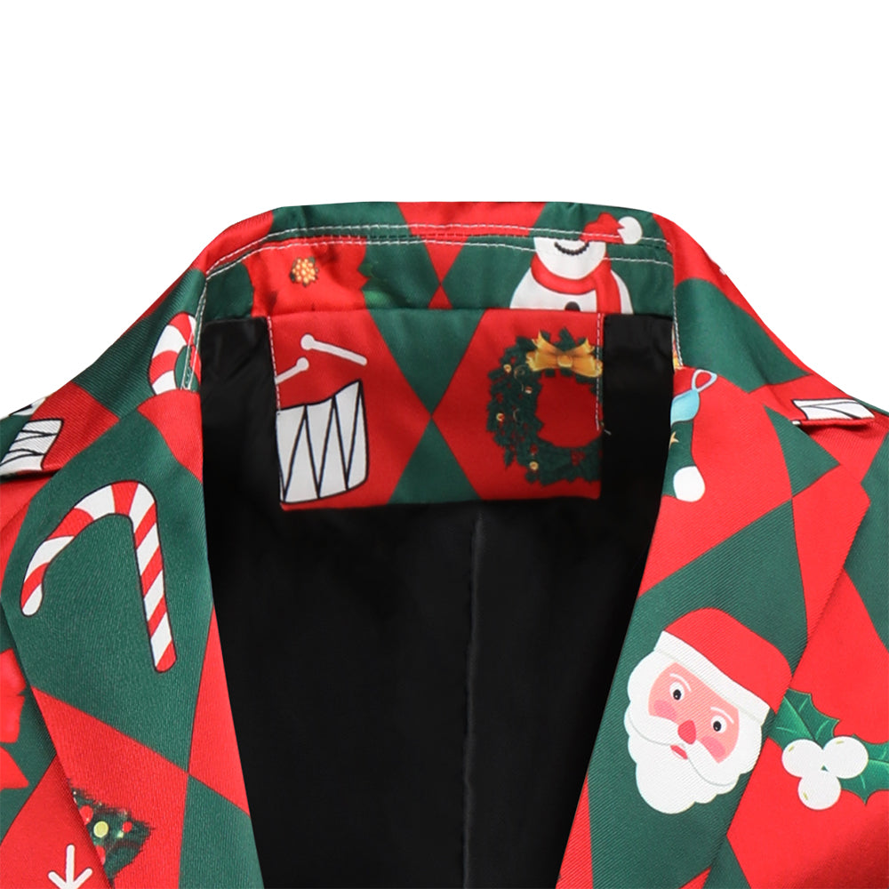 Men's Christmas Print Blazer #X47 - Blazers | Multicolour / M