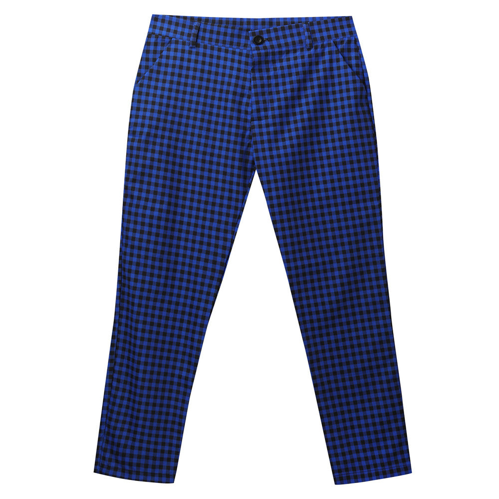 Men's Classic Plaid Pants #XK6032 - Pants | Royal Blue / S