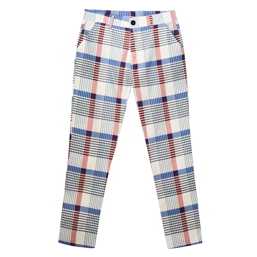 Men's Elegant Plaid Suit Pants #XK6023 - Pants | Sky Blue / S