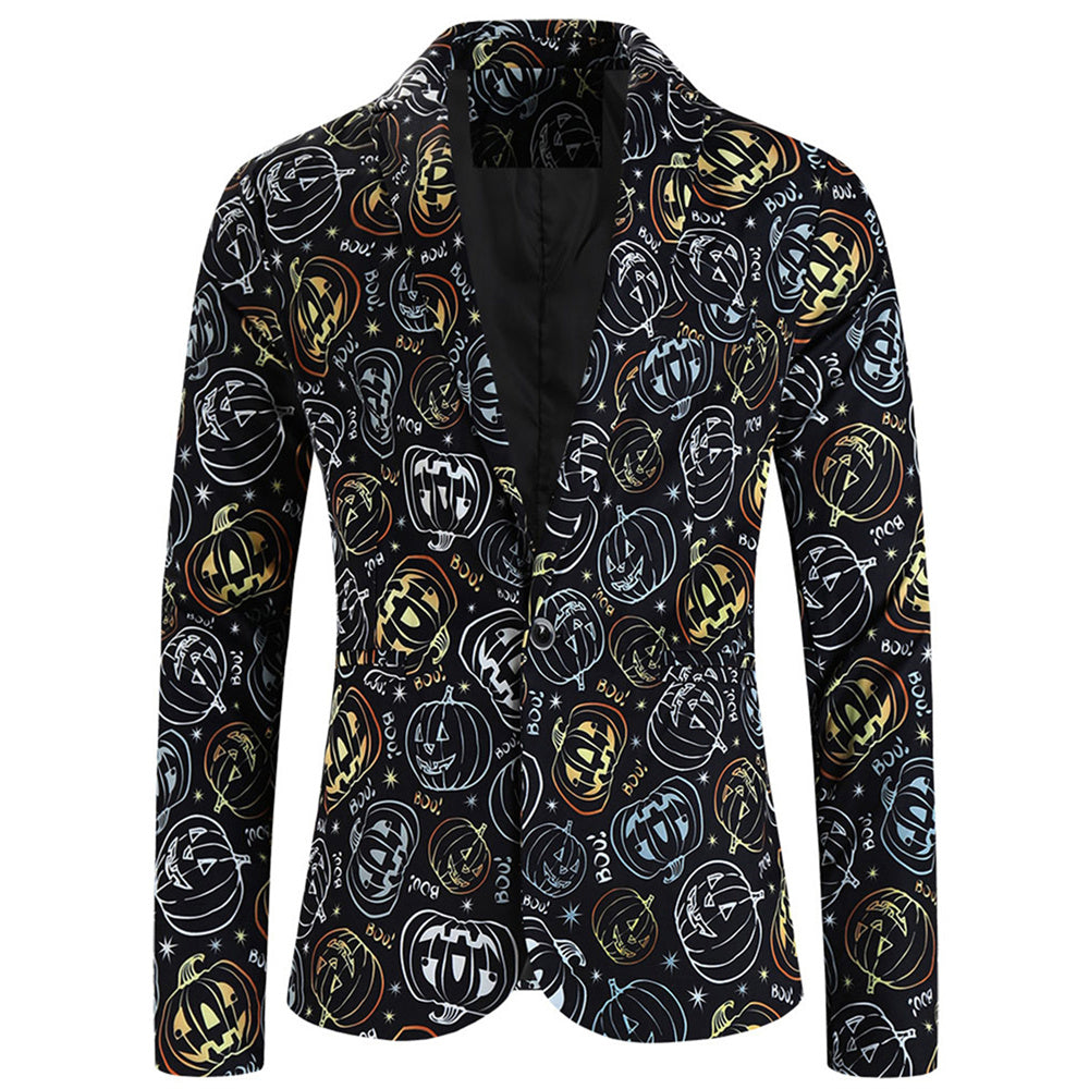 Men's Colorful Pumpkin Blazer #X122 - Blazers | Multicolour / M