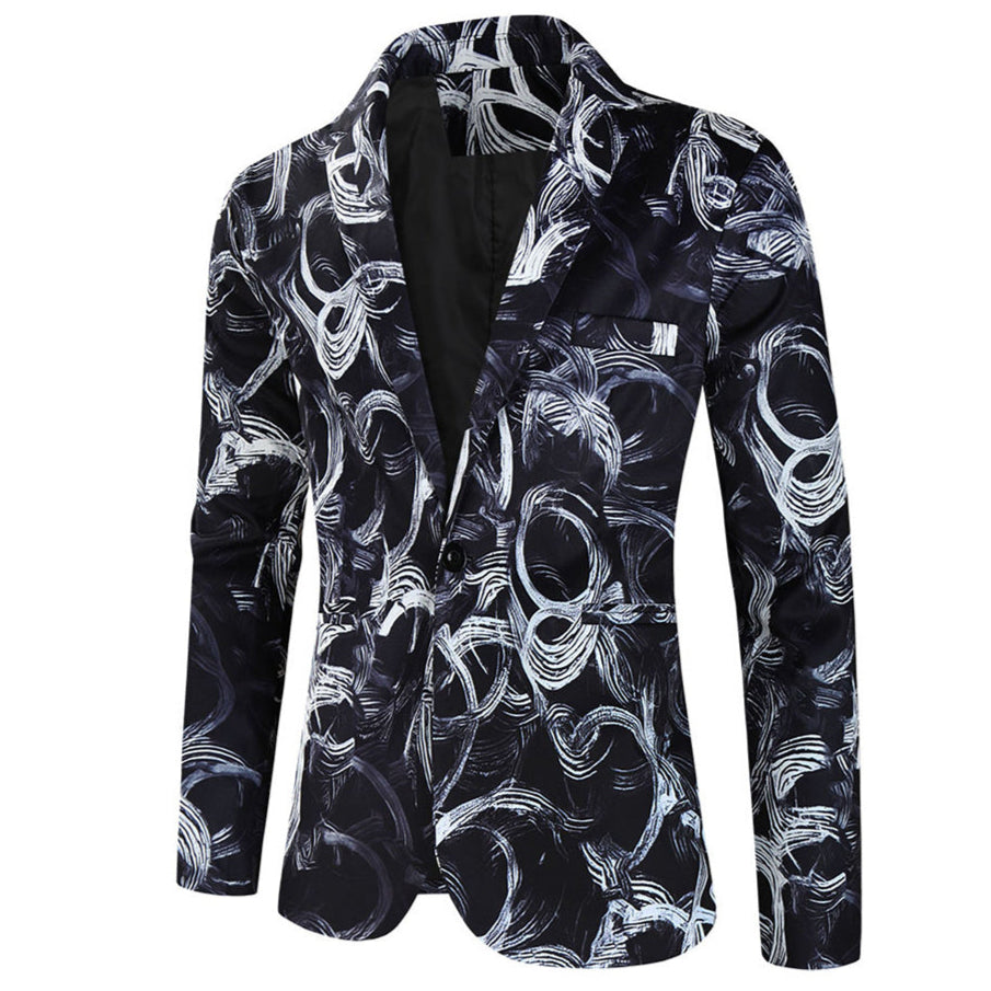 Men's Cool Print Blazer #X319 - Blazers | Black / M