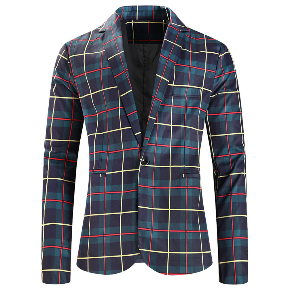 Men's Classic Check Blazer #X6205 - Blazers | Multicolour / M