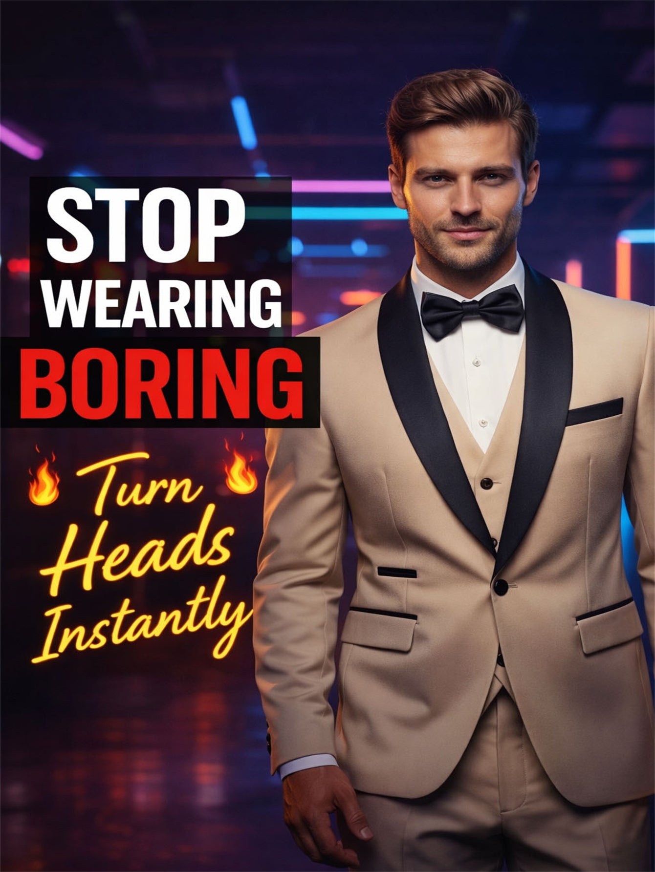 Men's Three Piece Suit Wedding Groom Formal Wear