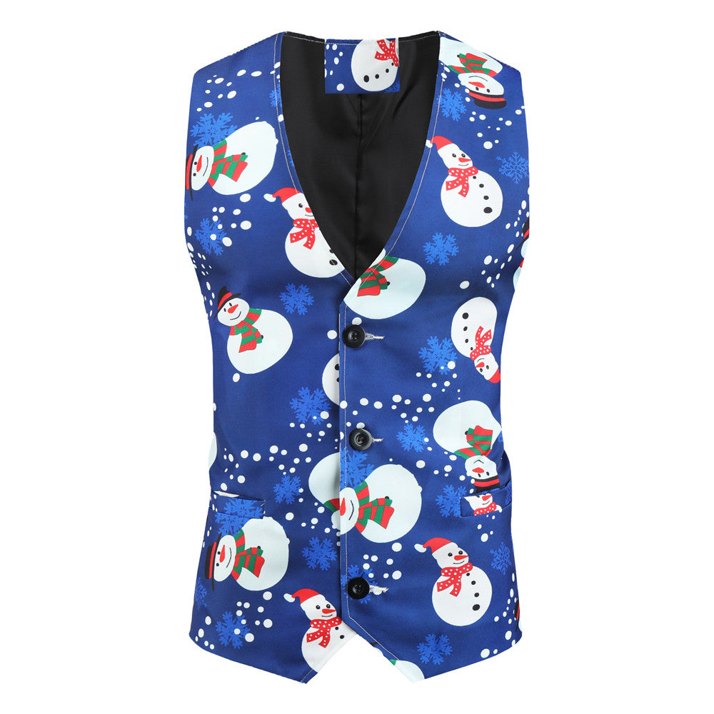 Men's Christmas Snowman Vest Suit #2TZMK23 - Vests | Multicolour / M