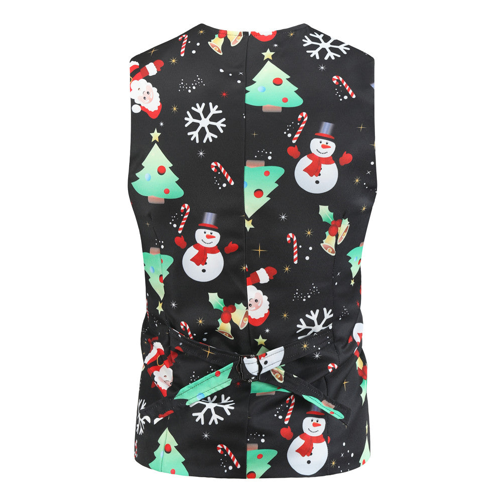Men's Christmas Printed Vest Suit #2TZMK24 - Vests | Multicolour / M