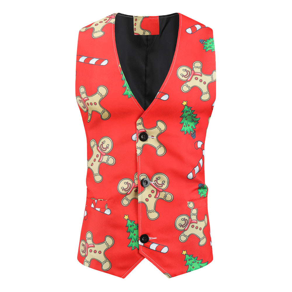 Men's Santa Style Vest Suit #2TZMK26 - Vests | Red / M