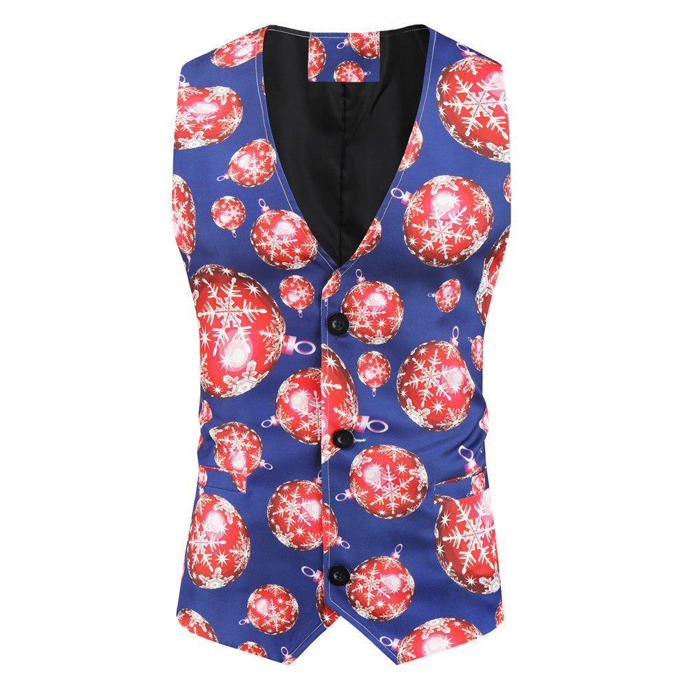 Men's Stylish Christmas Vest Suit #2TZMK29 - Vests | Multicolour / M