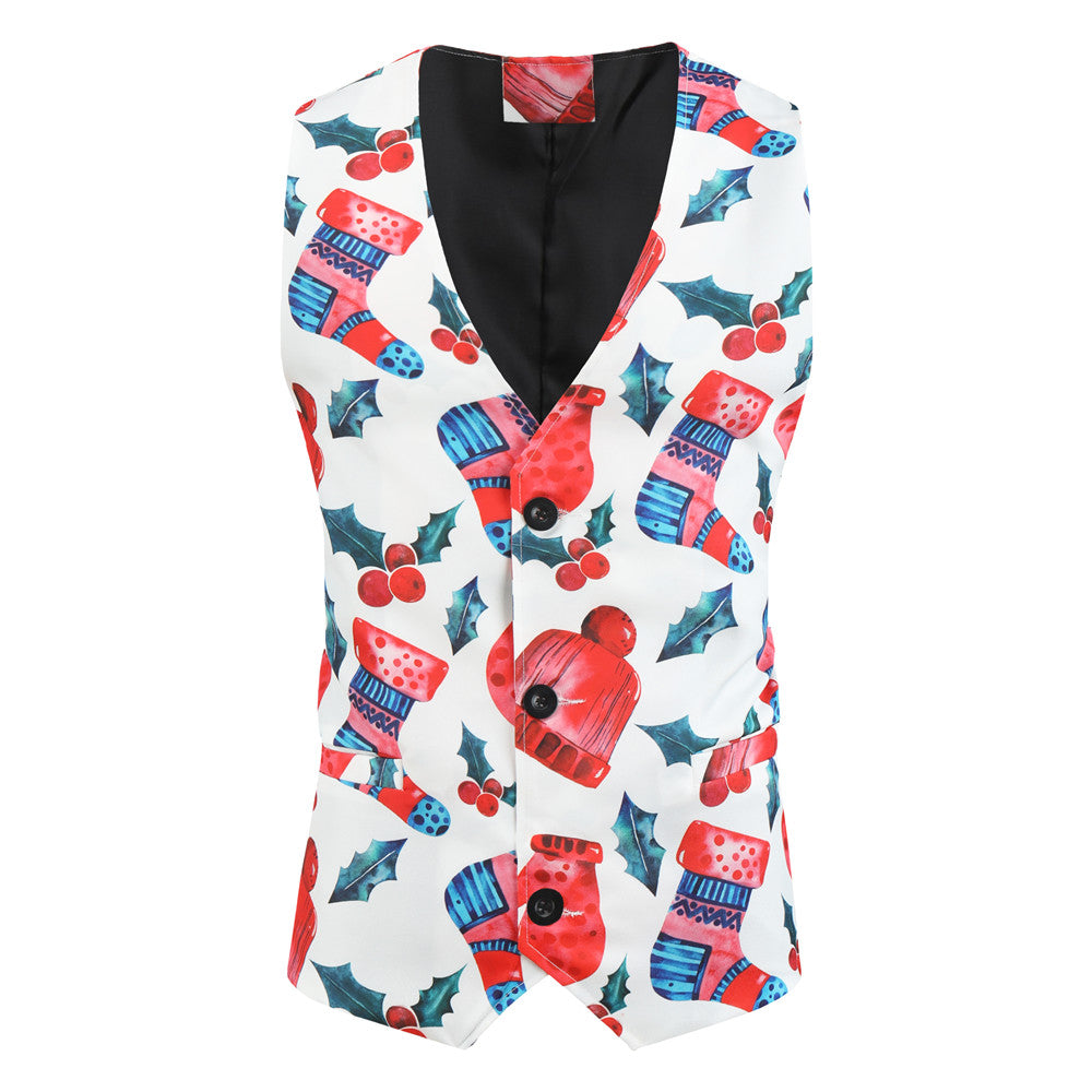 Men's Printed Three Piece Suit #3TZMK30 - Suits | Multicolour / M