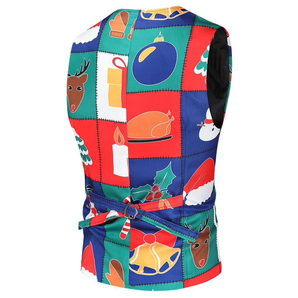 Men's Colorful Christmas Vest Suit #2TZMK33 - Suits | Multicolour / M