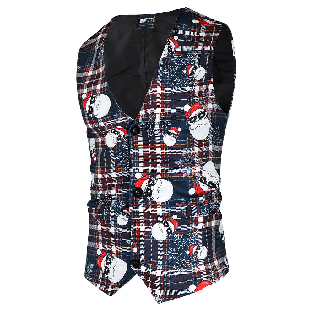 Men's Christmas Plaid Vest Suit #2TZMK34 - Suits | Multicolour / M