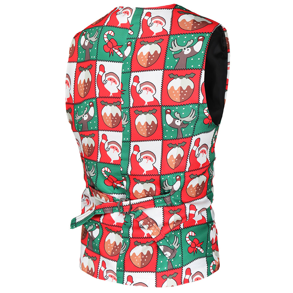 Men's Christmas Print Vest Suit #2TZMK37 - Suits | Multicolour / M