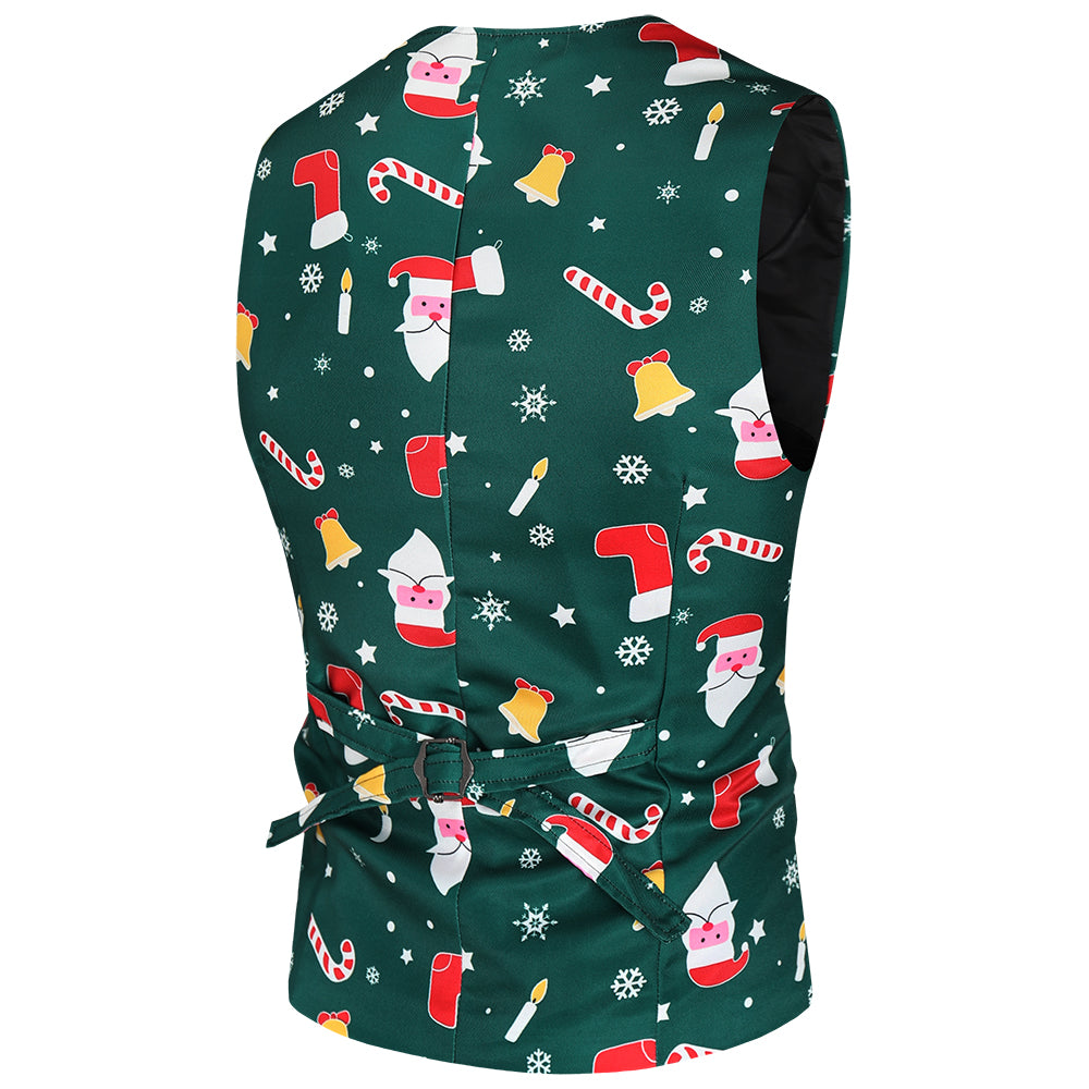 Men's Christmas Print Vest Suit #2TZMK38 - Suits | Multicolour / M