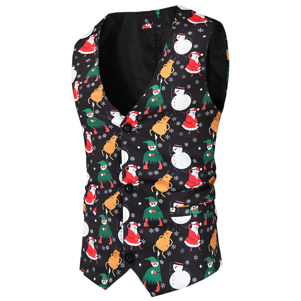 Men's Colorful Printed Vest Suit #2TZMK41 - Suits | Multicolour / M