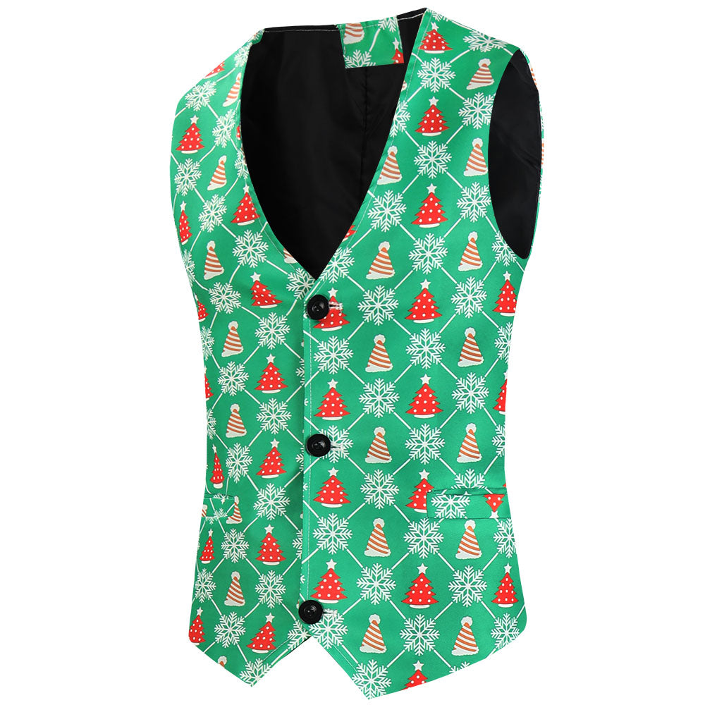 Men's Christmas Three Piece Suit #3TZMK623 - Suits | Green / M