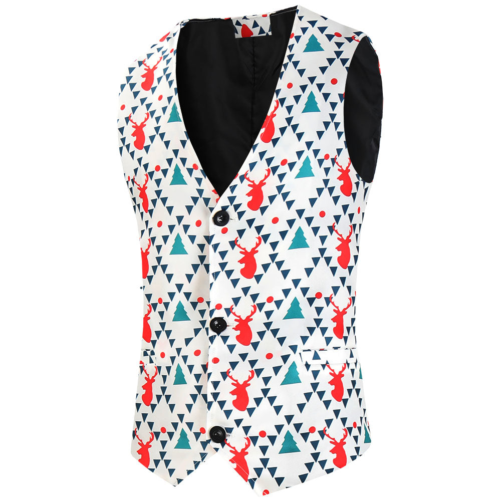 Men's Geometric Print Vest Suit #2TZMK627 - Suits | Multicolour / M