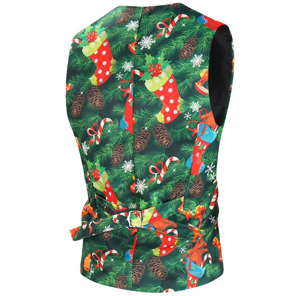 Men's Christmas Printed Vest Suit #2TZMK629 - Suits | Multicolour / M