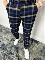 Men’s Timeless Check Pants #XK6021 - Pants | Navy Blue / S