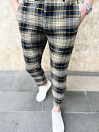 Men's Classic Plaid Pants #XK6028 - Pants | Black / S