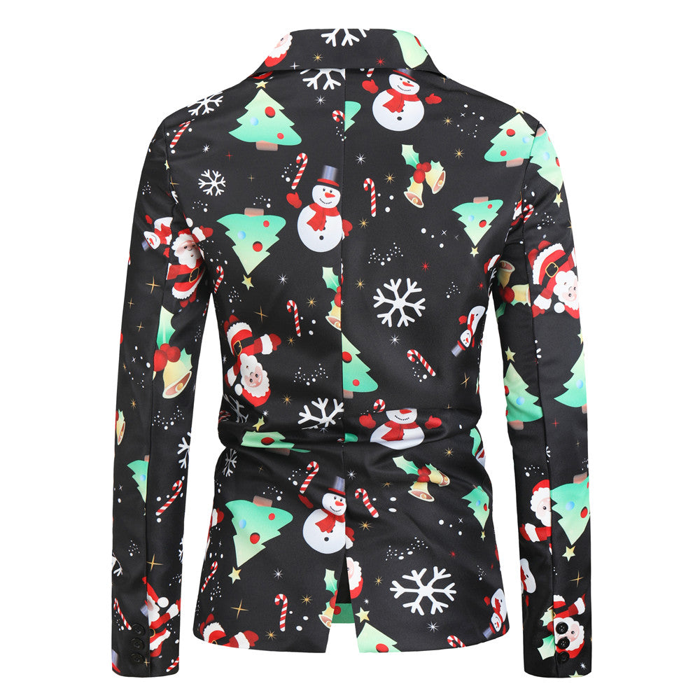 Men's Christmas Print Blazer #X24 - Blazers | Multicolour / M
