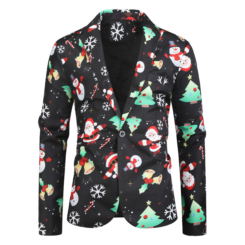 Men's Christmas Print Blazer #X24 - Blazers | Multicolour / M