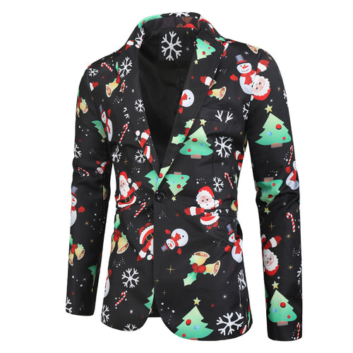 Men's Christmas Print Blazer #X24 - Blazers | Multicolour / M