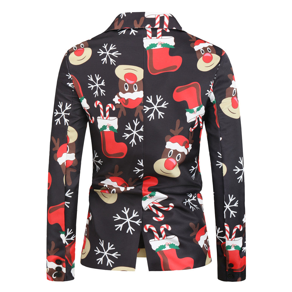 Men's Christmas Print Blazer #X25 - Blazers | Multicolour / M