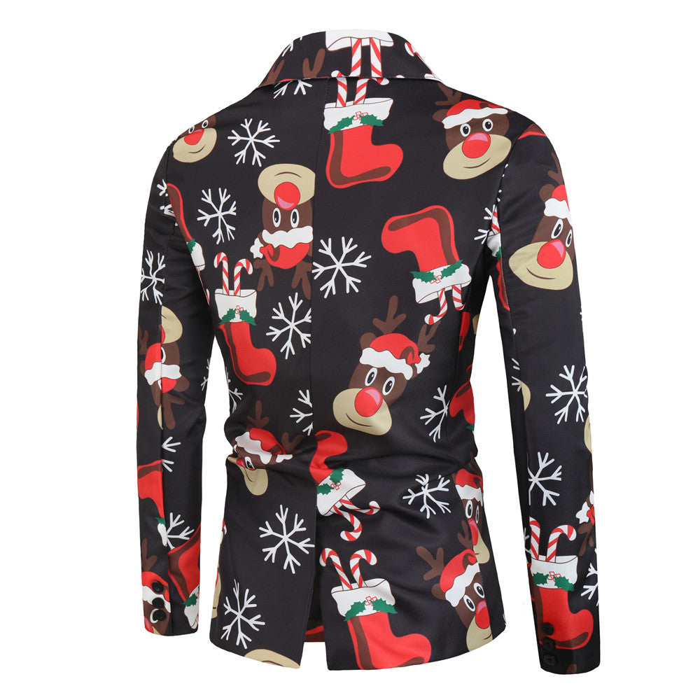 Men's Printed Three Piece Suit #3TZMK25 - Suits | Multicolour / M