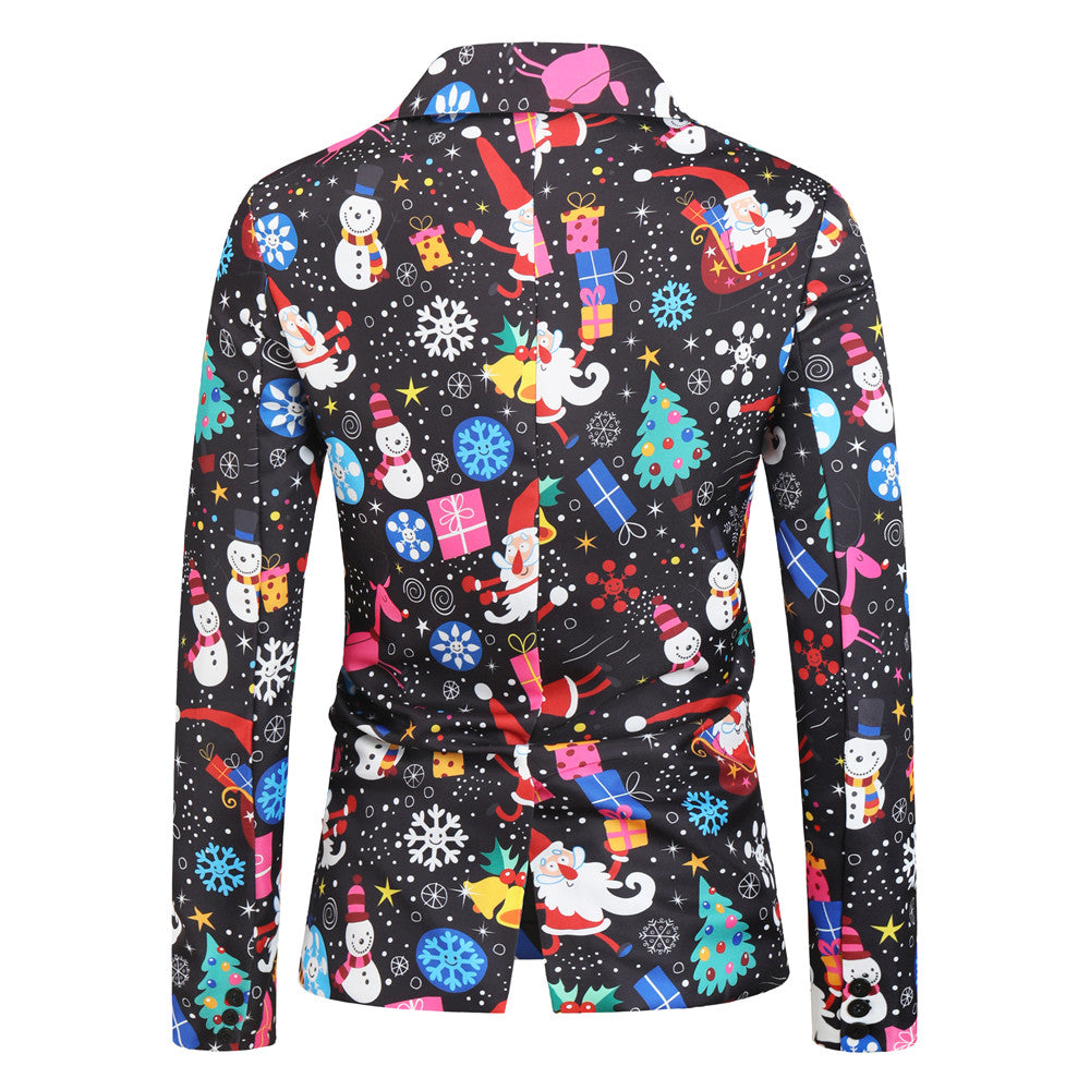 Men's Christmas Print Blazer #X27 - Blazers | Multicolour / M