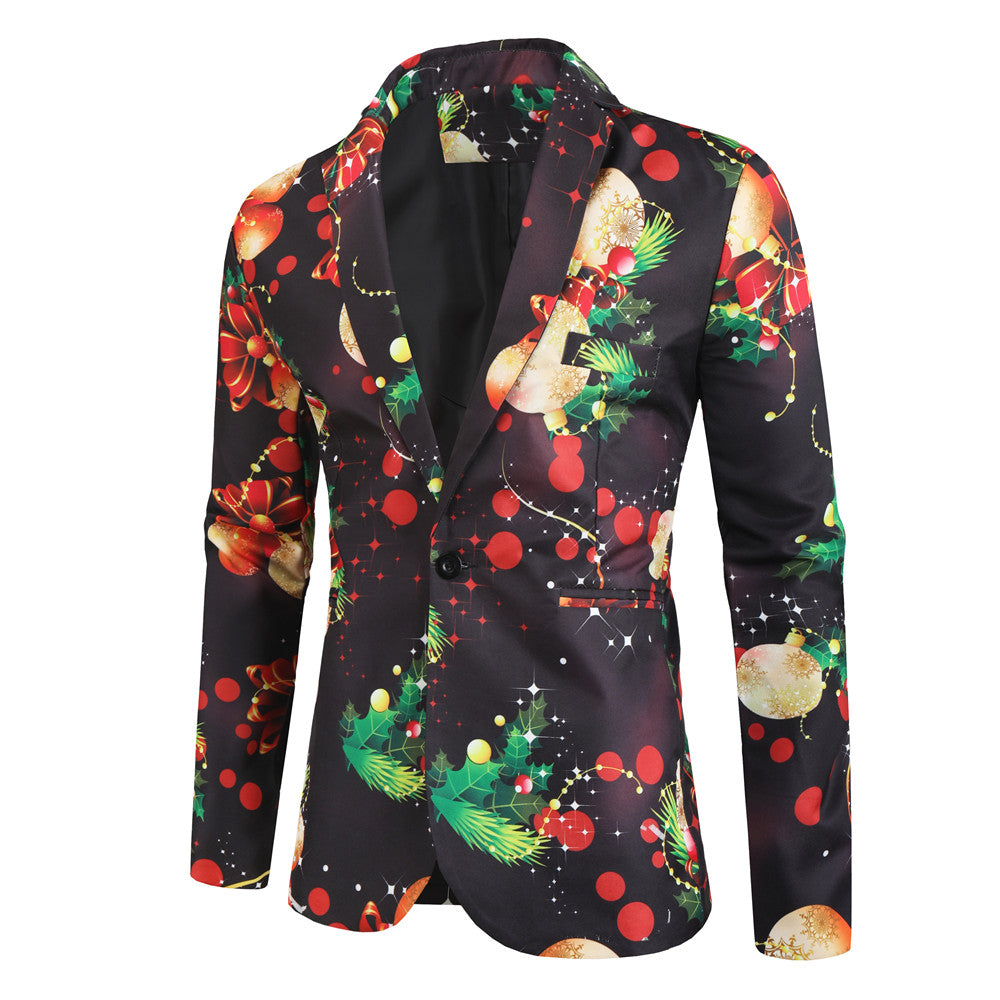 Men's Christmas Print Blazer #X28 - Blazers | Multicolour / M