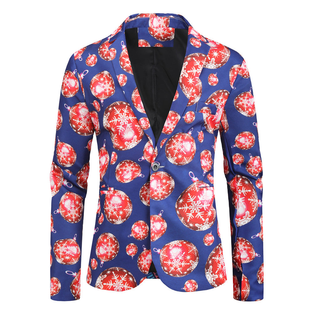 Men's Christmas Bold Print Blazer #X29 - Blazers | Multicolour / M