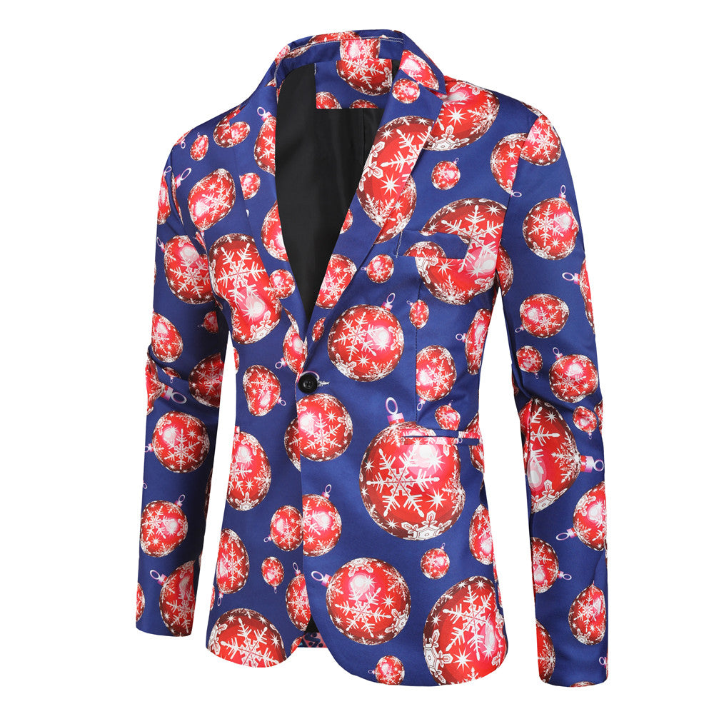 Men's Christmas Bold Print Blazer #X29 - Blazers | Multicolour / M