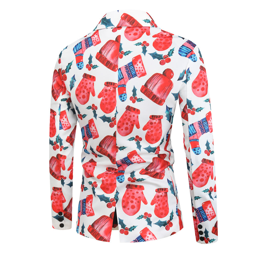 Men's Printed Three Piece Suit #3TZMK30 - Suits | Multicolour / M