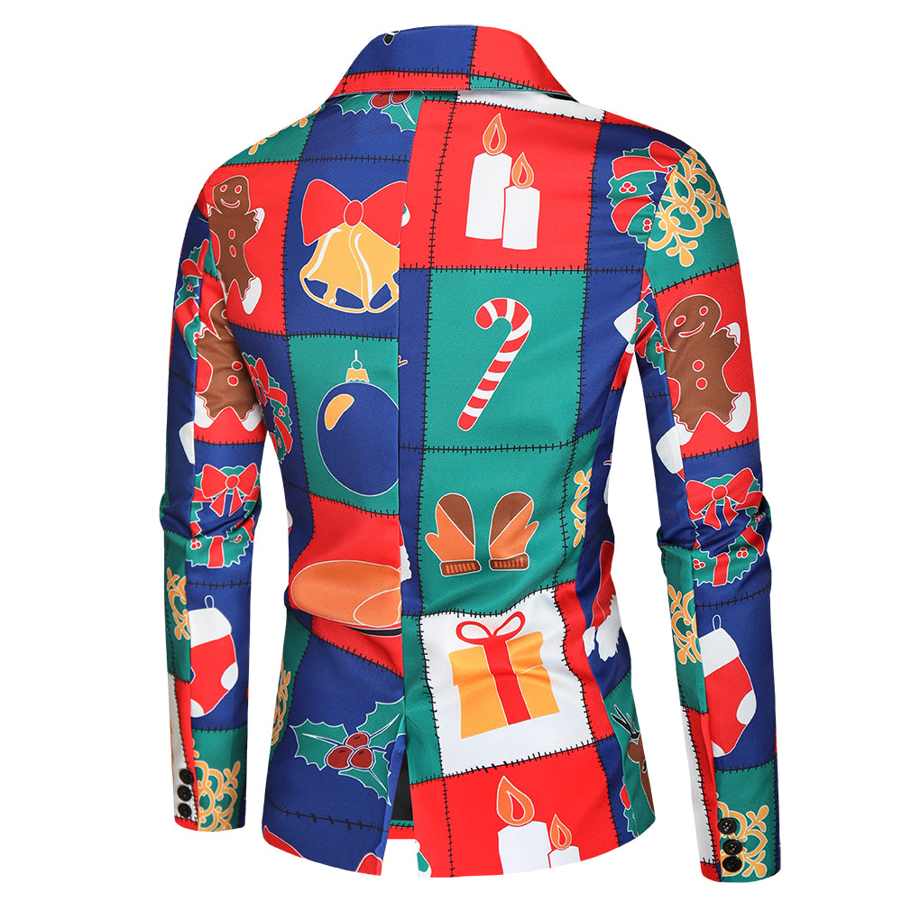 Men's Christmas Print Suit #2TZ33 - Suits | Multicolour / M