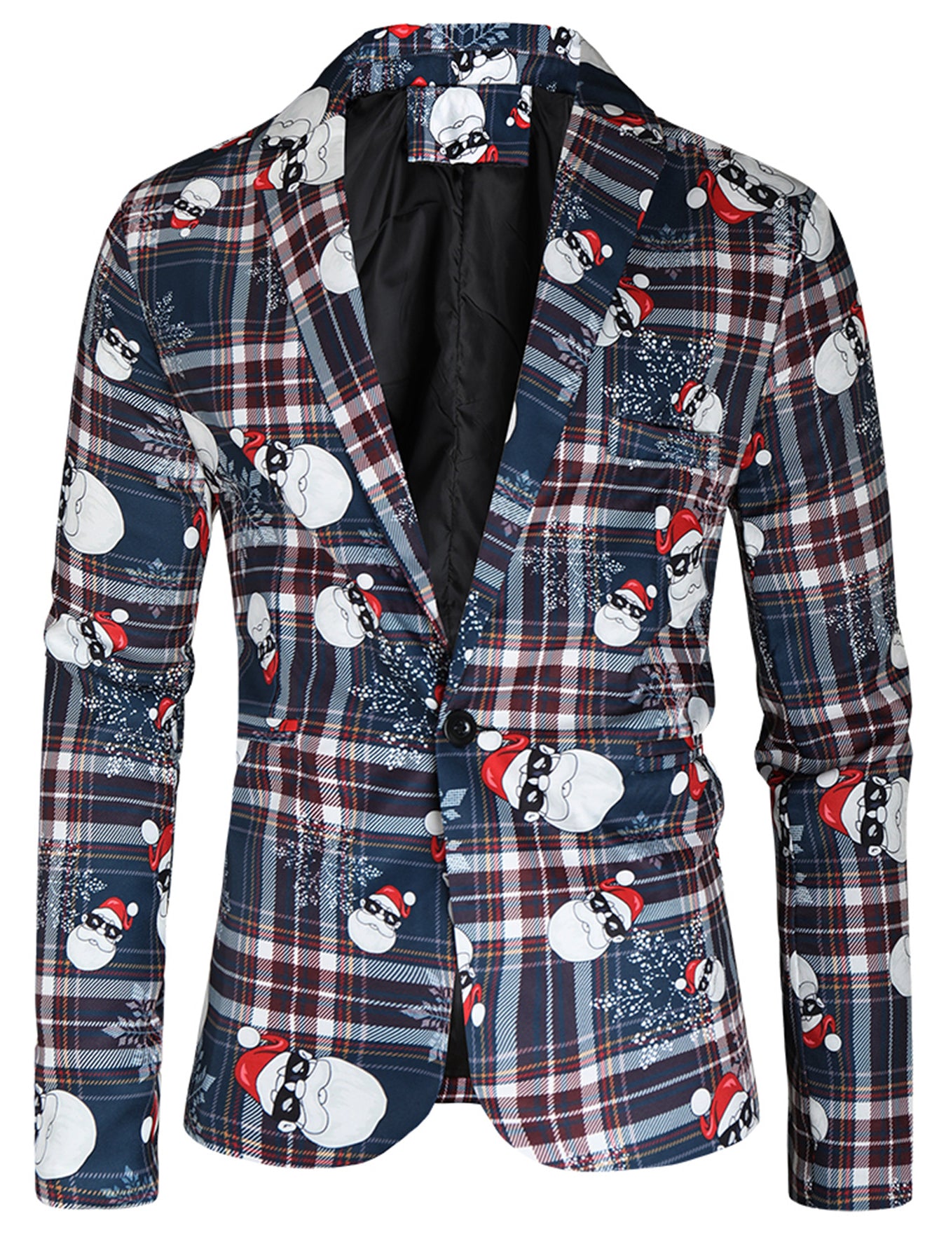 Weihnachtsanzug für Herren – Festlicher Blazer & Hose im Karodesign