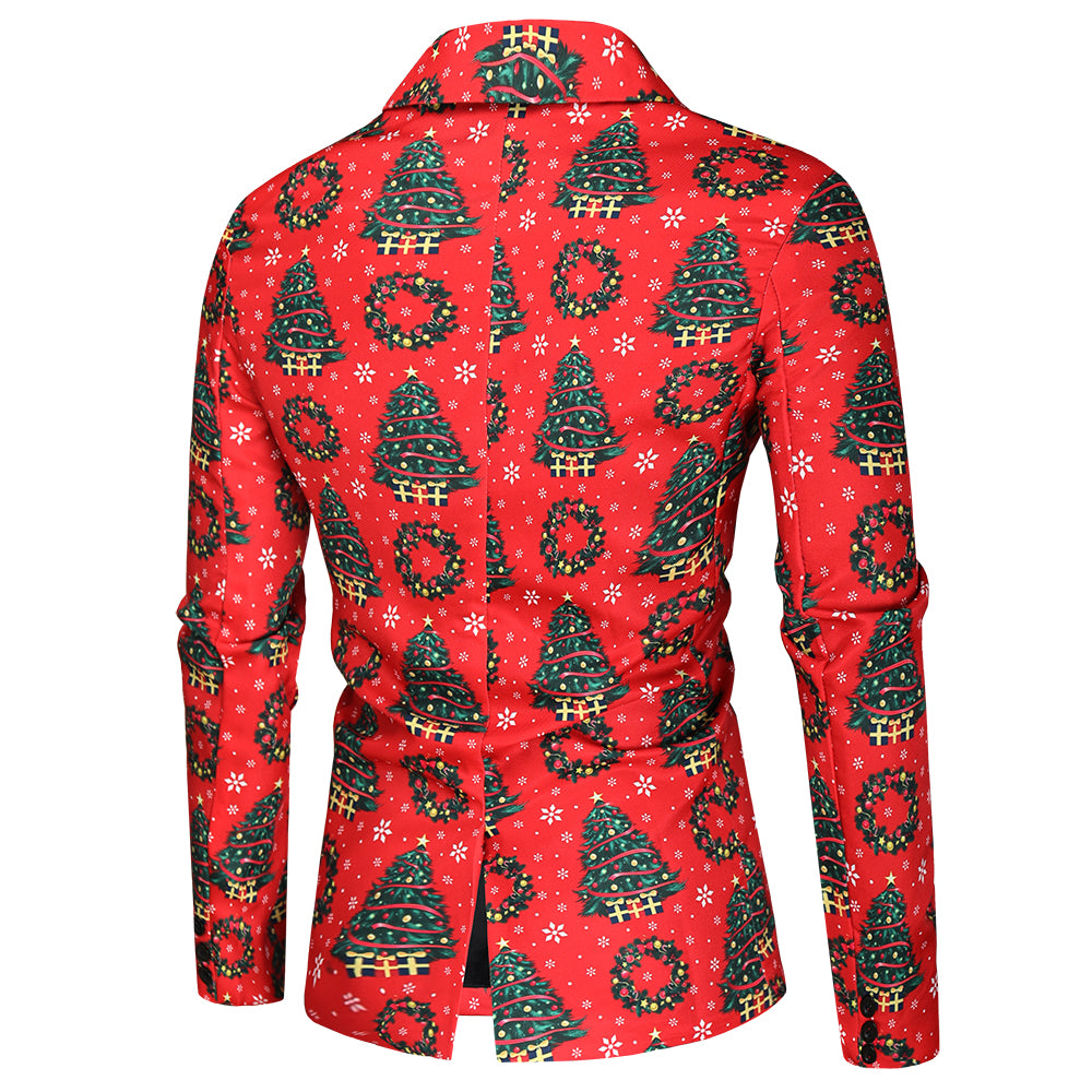 Men's Christmas Print Suit #2TZ35 - Suits | Red / M