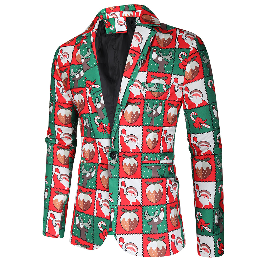 Men's Christmas Three Piece Suit #3TZMK37 - Suits | Multicolour / M