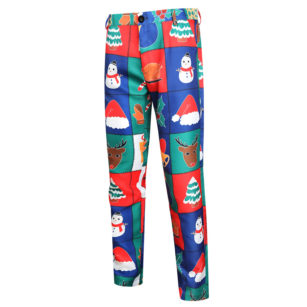 Men's Colorful Christmas Vest Suit #2TZMK33 - Suits | Multicolour / M