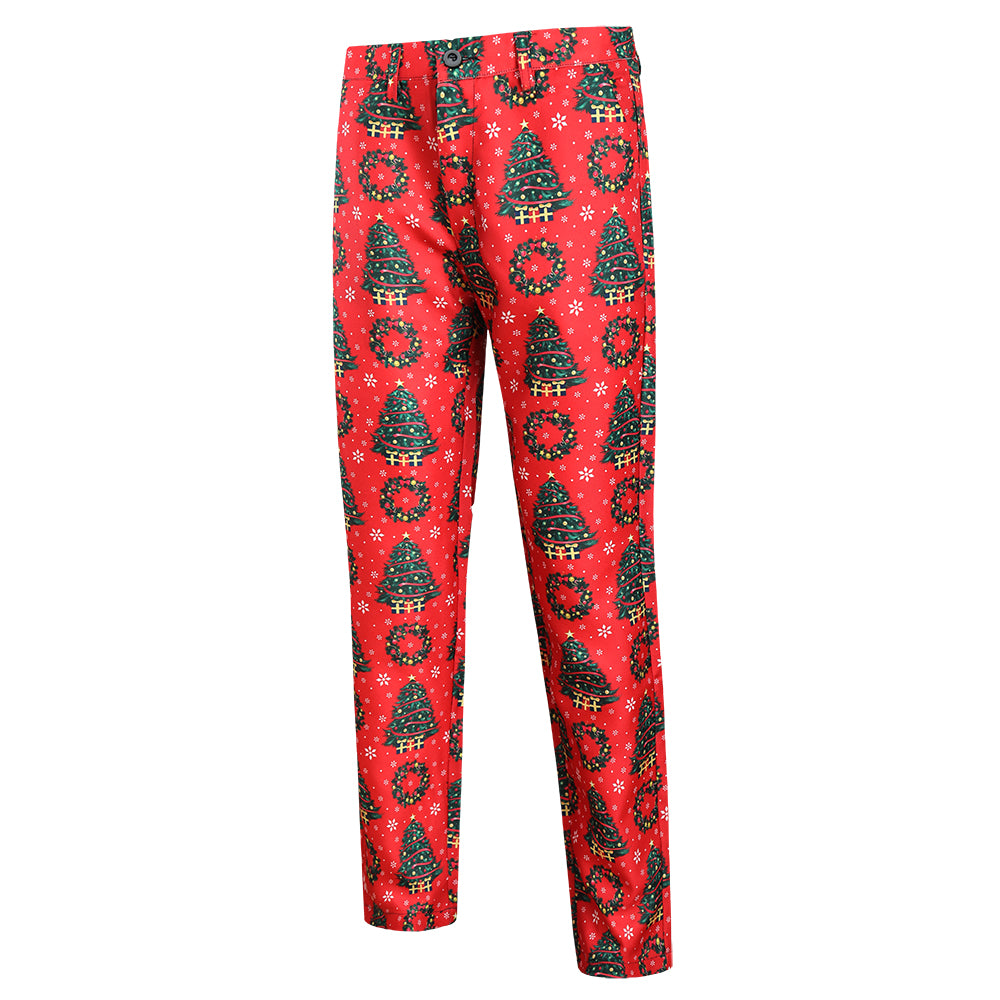Men's Christmas Print Suit #2TZ35 - Suits | Red / M