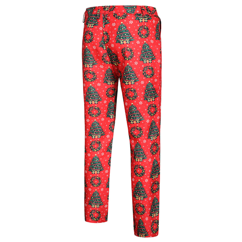 Men's Christmas Print Suit #2TZ35 - Suits | Red / M