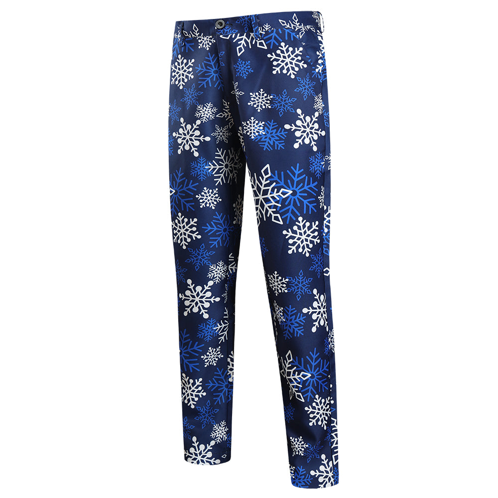 Men's Snowflake Print Suit #2TZ36 - Suits | Blue / M