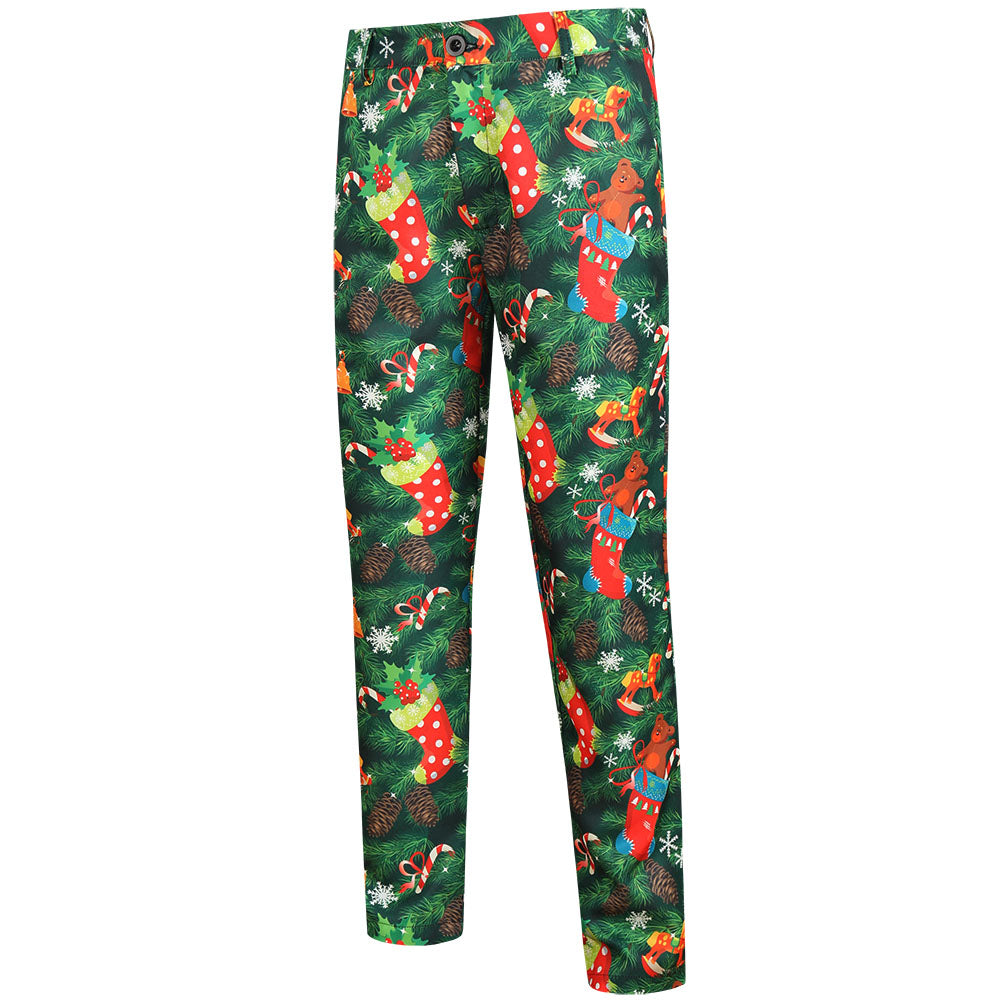 Men's Christmas Printed Vest Suit #2TZMK629 - Suits | Multicolour / M
