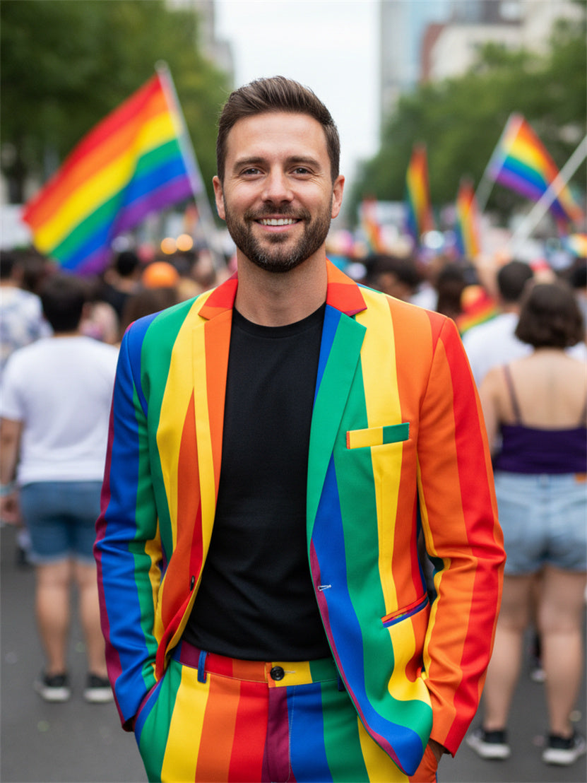 Rainbow Stripe Suit Set