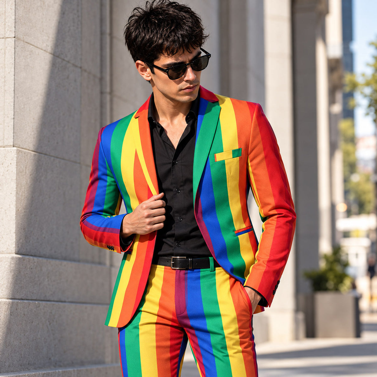 Rainbow Stripe Suit