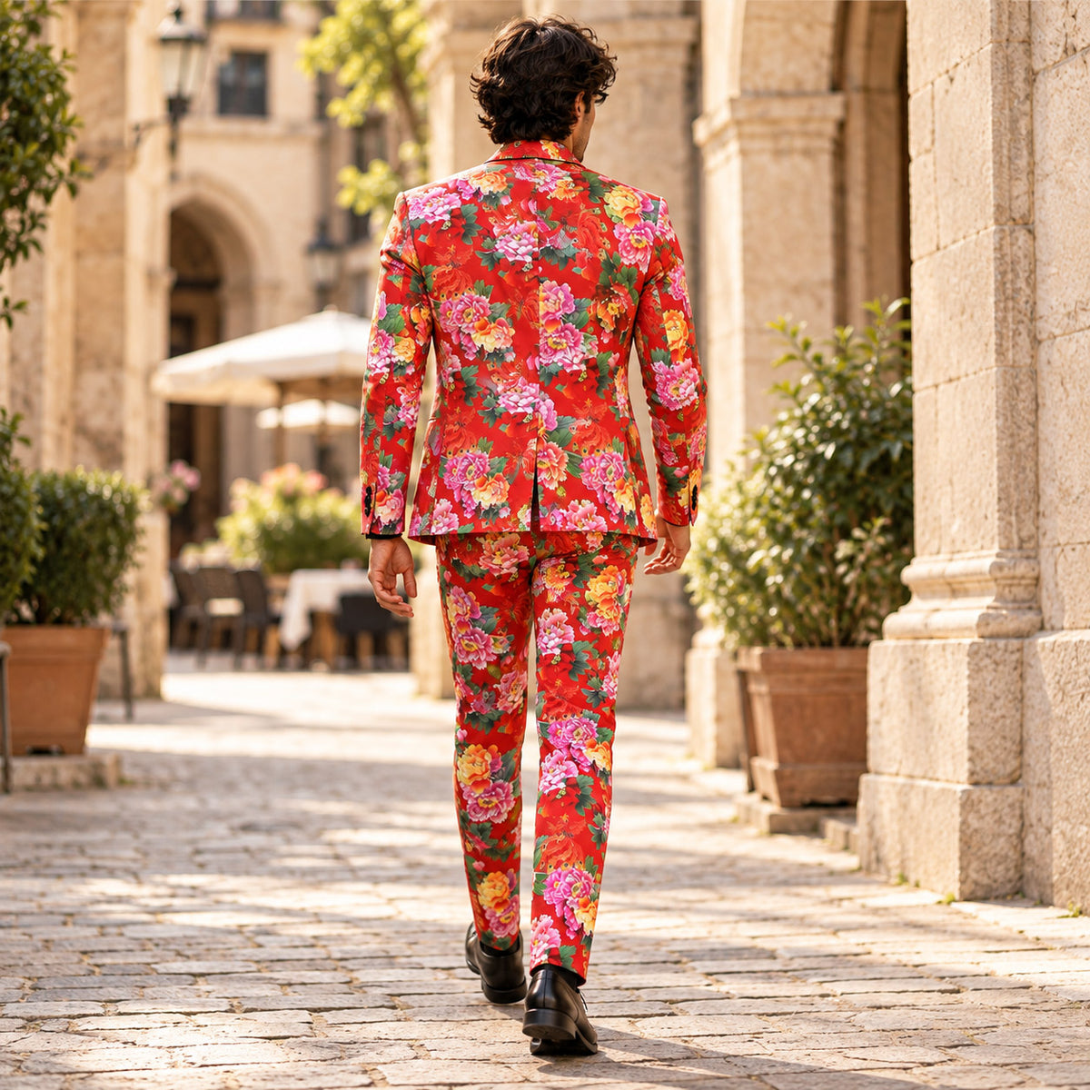 Herrenanzug mit Blumenmuster – Statement für Hochzeit & Party