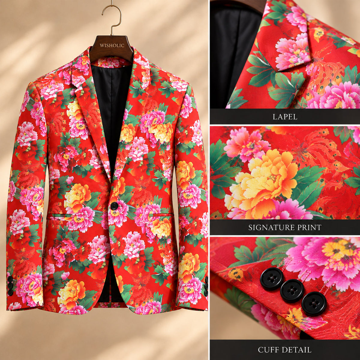 Herrenanzug mit Blumenmuster – Statement für Hochzeit & Party
